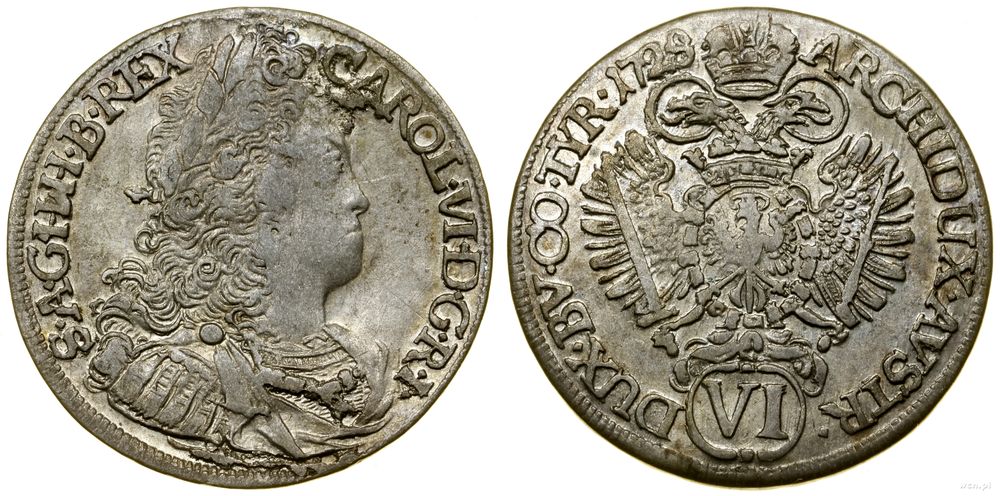Austria, 6 krajcarów, 1728