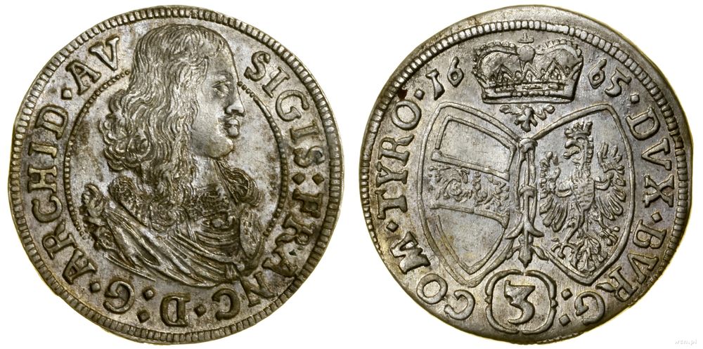 Austria, 3 krajcary, 1665