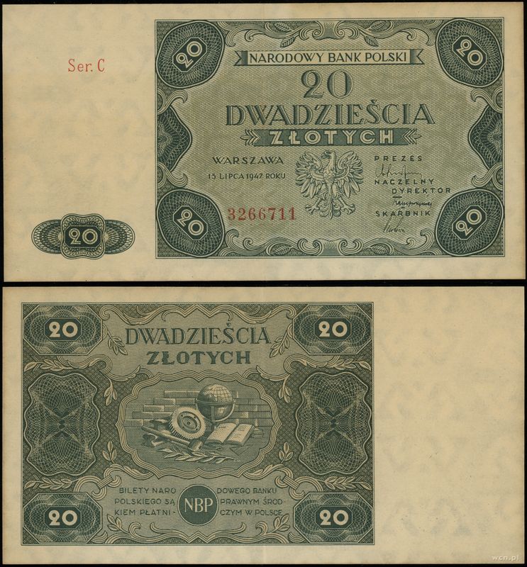 Polska, 20 złotych, 15.07.1947