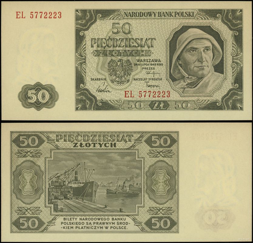Polska, 50 złotych, 1.07.1948