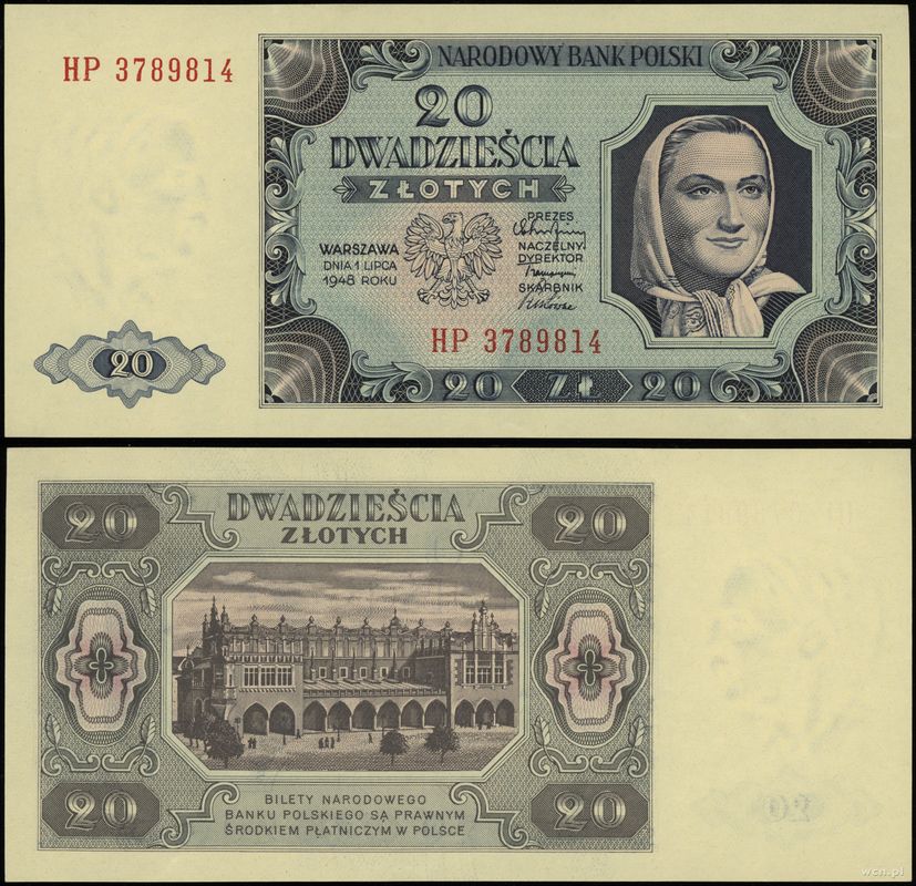 Polska, 20 złotych, 1.07.1948