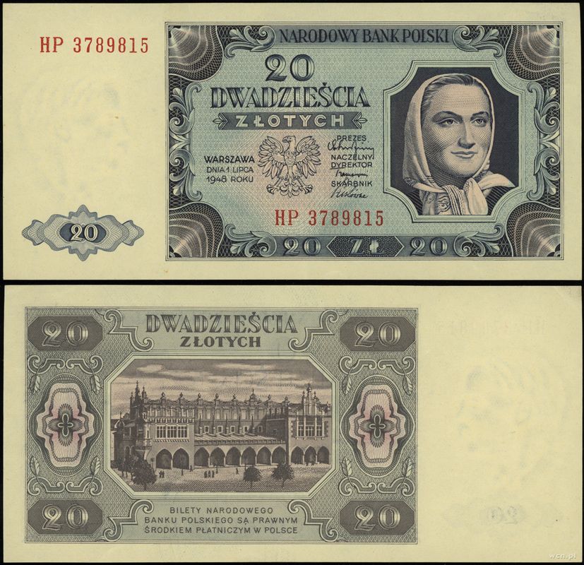 Polska, 20 złotych, 1.07.1948
