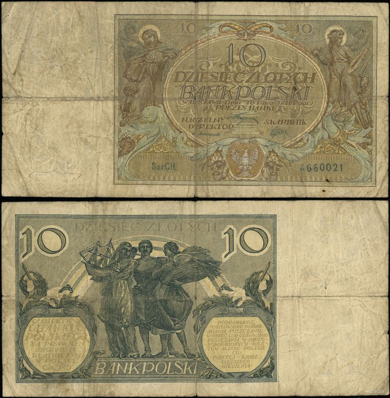 Polska, 10 złotych, 20.07.1926