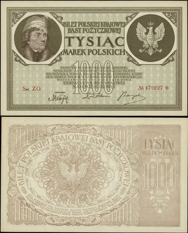 Polska, 1.000 marek polskich, 17.05.1919