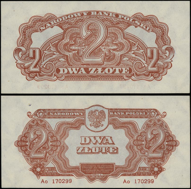 Polska, 2 złote, 1944
