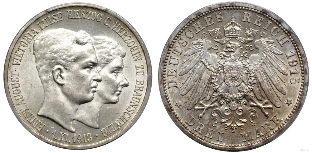 Niemcy, 3 marki zaślubinowe, 1915 A