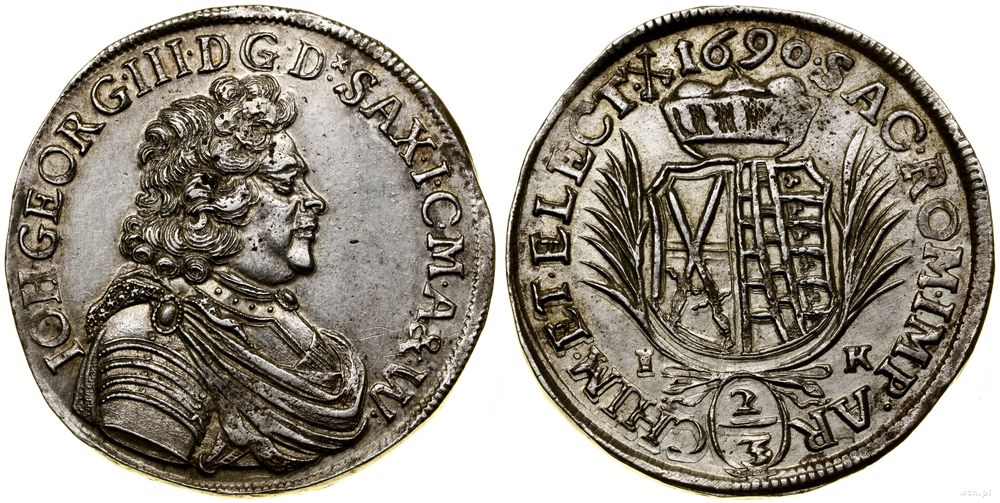 Niemcy, 2/3 talara (gulden), 1690 IK