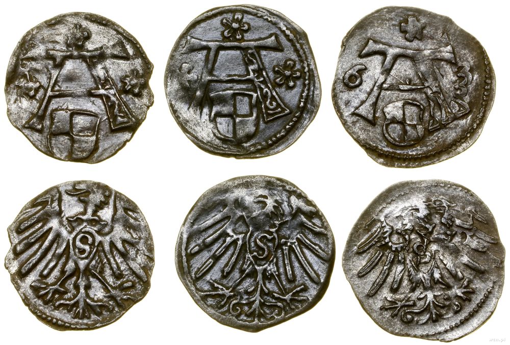 Prusy Książęce (1525–1657), lot 3 x denar, 2 x bez daty, 1563