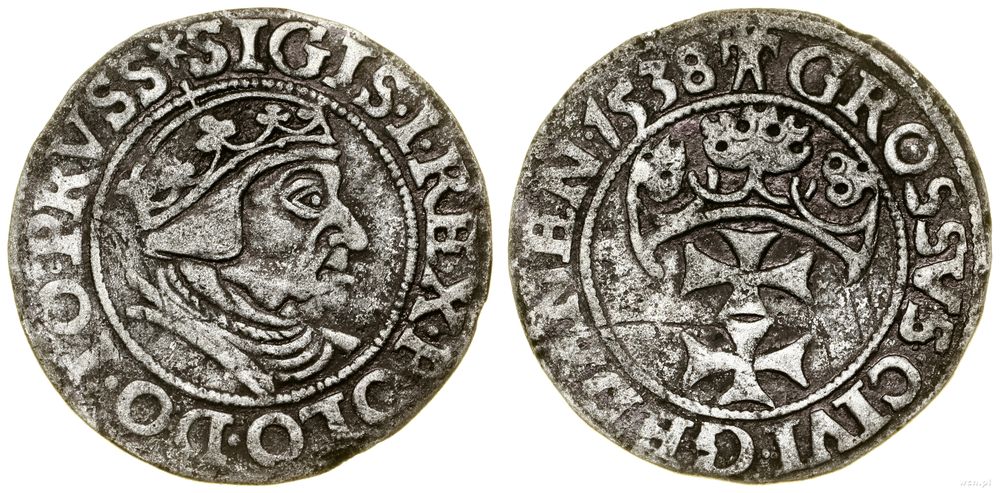 Polska, grosz, 1538