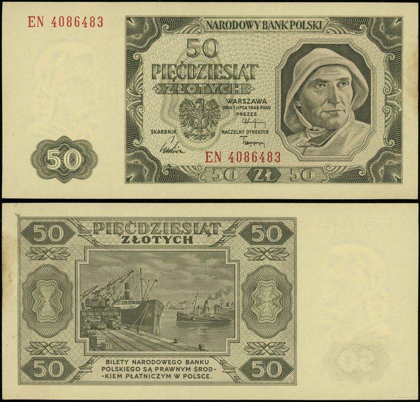Polska, 50 złotych, 1.07.1948