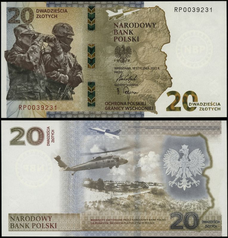 Polska, 20 złotych, 18.01.2022