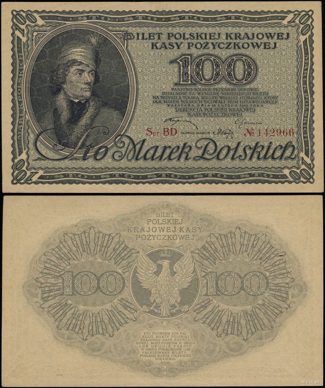 Polska, 100 marek polskich, 15.02.1919