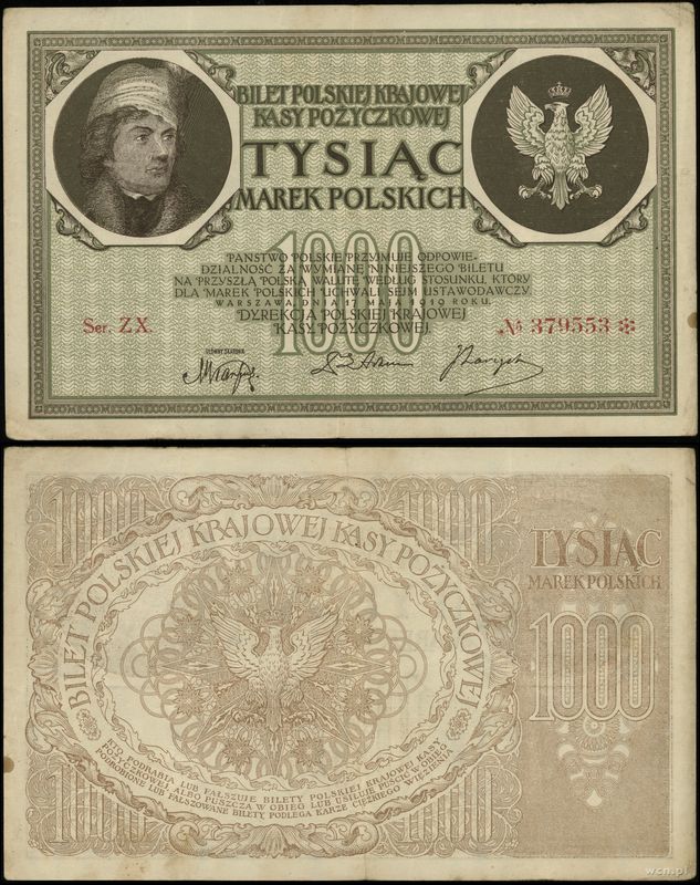 Polska, 1.000 marek polskich, 17.05.1919