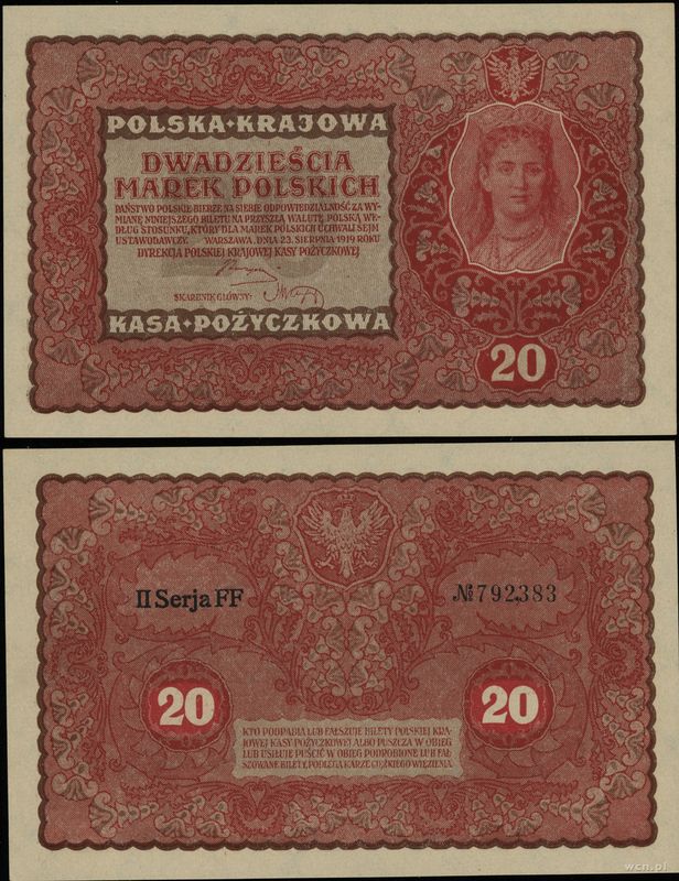 Polska, 20 marek polskich, 23.08.1919