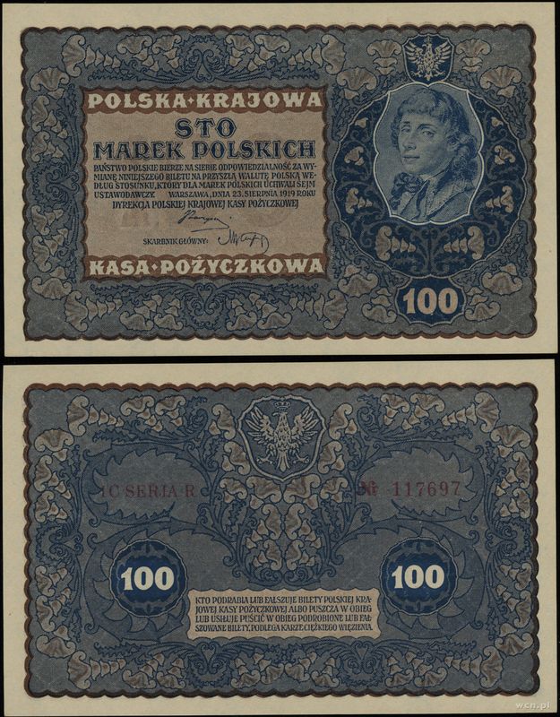 Polska, 100 marek polskich, 23.08.1919
