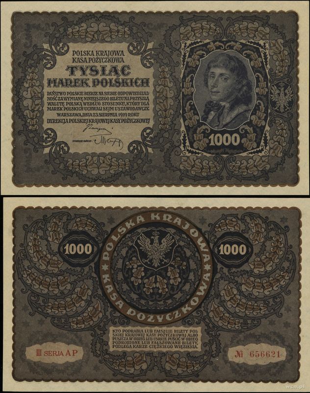 Polska, 1.000 marek polskich, 23.08.1919