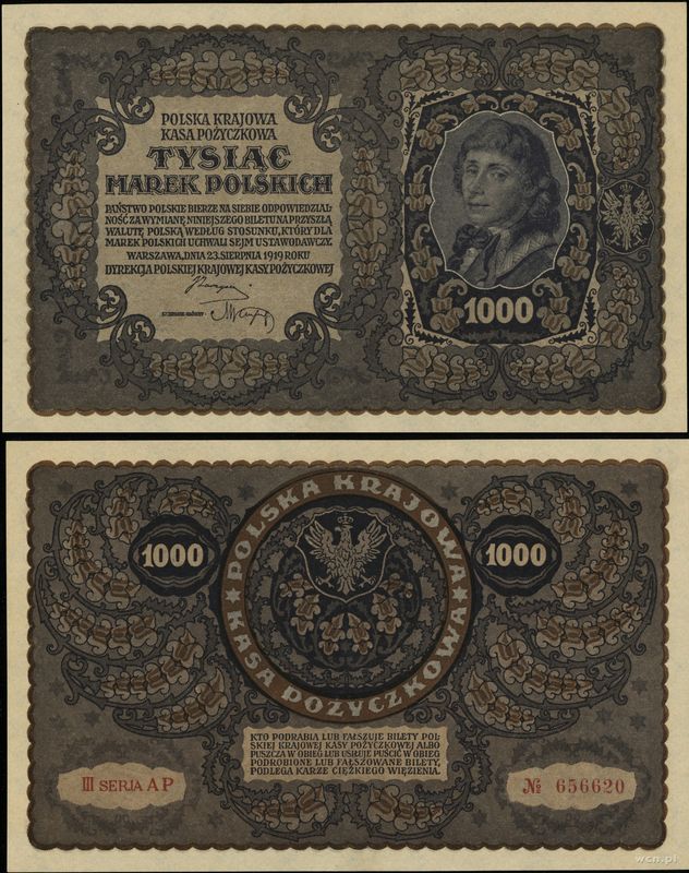 Polska, 1.000 marek polskich, 23.08.1919