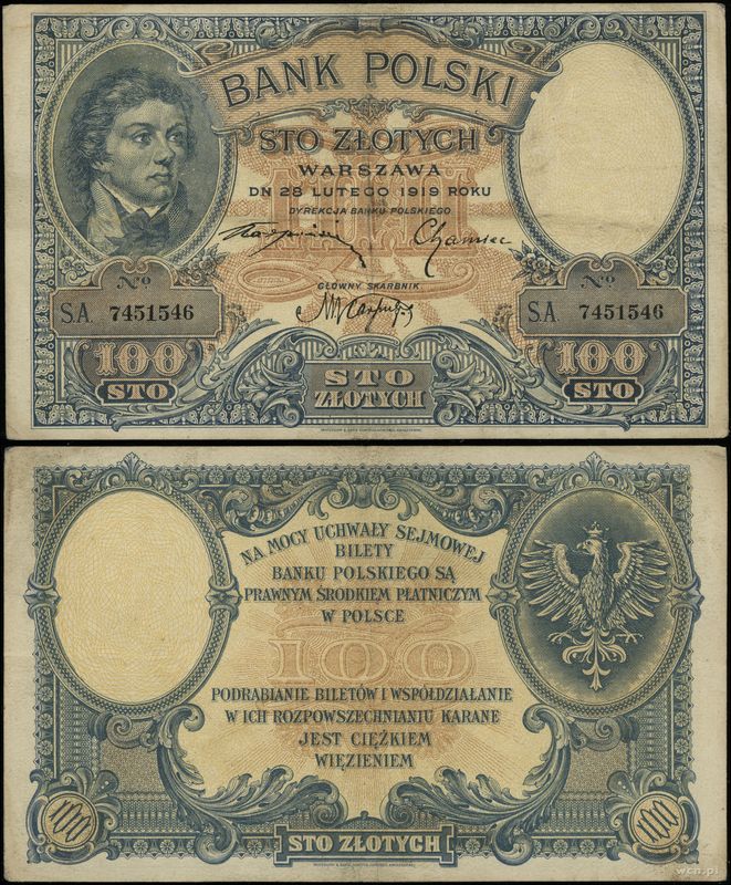 Polska, 100 złotych, 28.02.1919