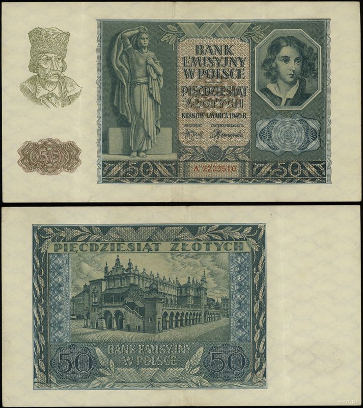 Polska, 50 złotych, 1.03.1940