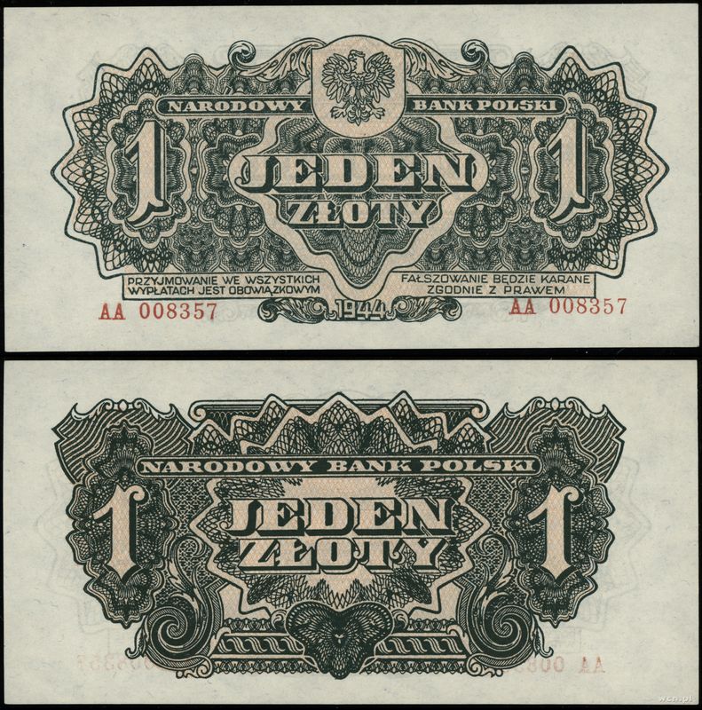 Polska, 1 złoty, 1944