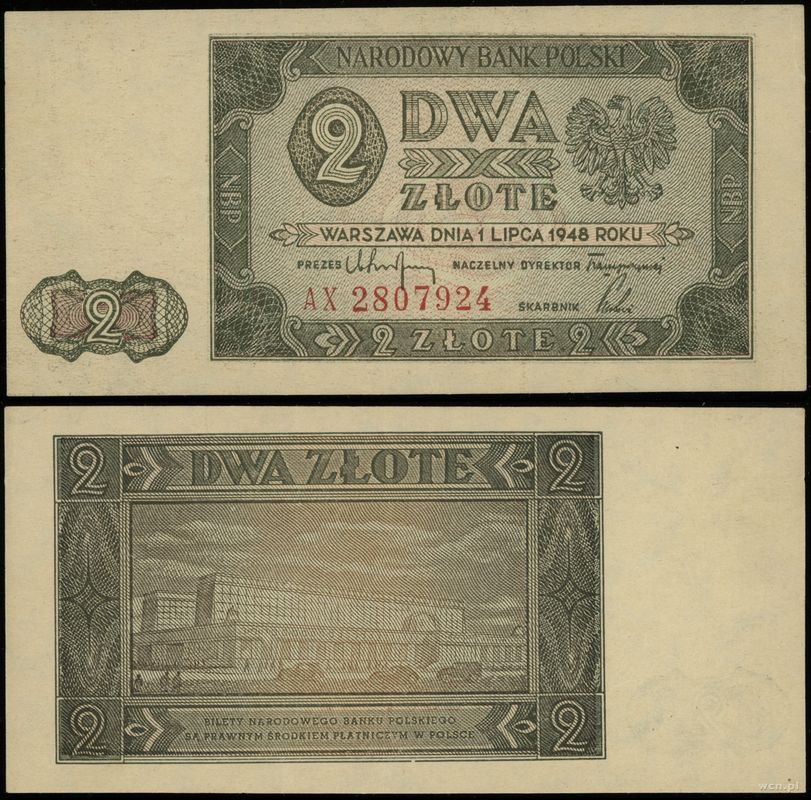 Polska, 2 złote, 1.07.1948