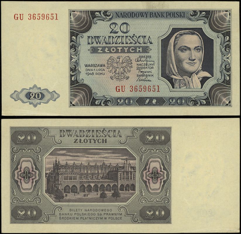 Polska, 20 złotych, 1.07.1948