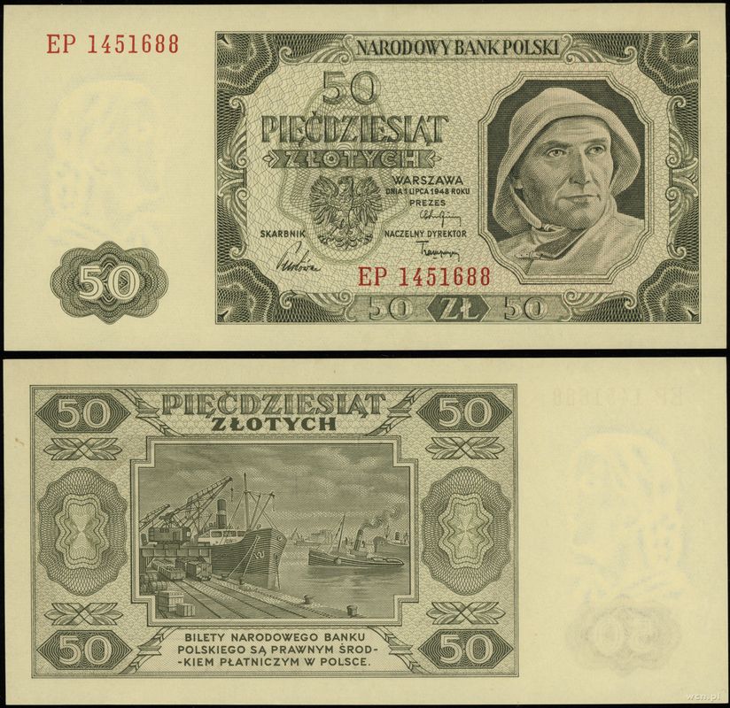 Polska, 50 złotych, 1.07.1948
