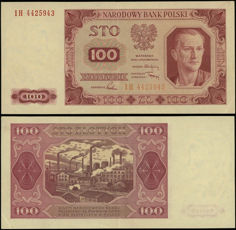 Polska, 100 złotych, 1.07.1948