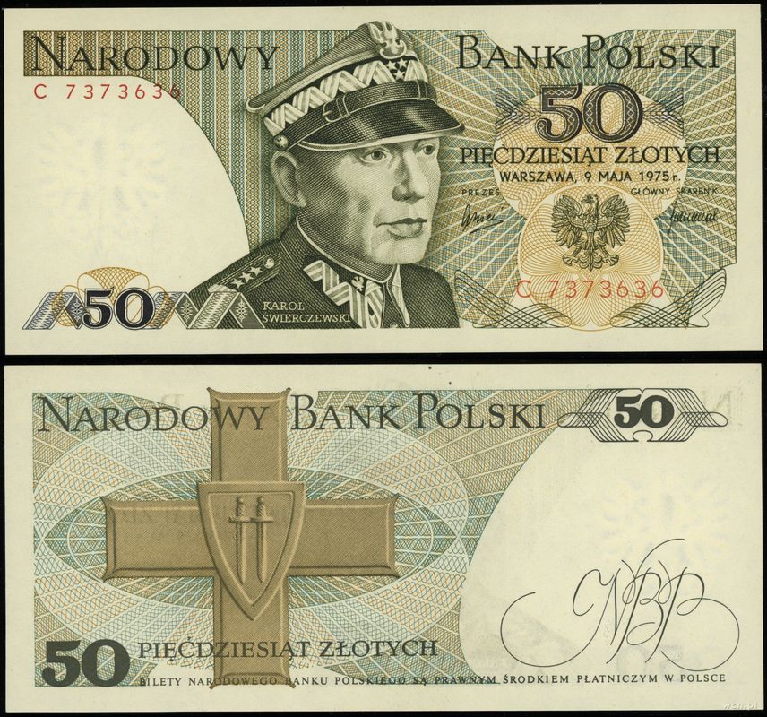 Polska, 50 złotych, 9.05.1975