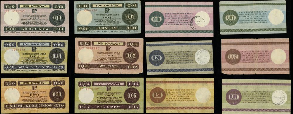 Polska, zestaw 6 bonów, 1.10.1979