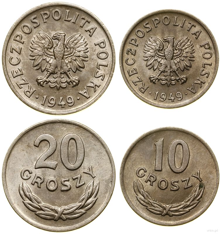 Polska, zestaw 2 monet, 1949