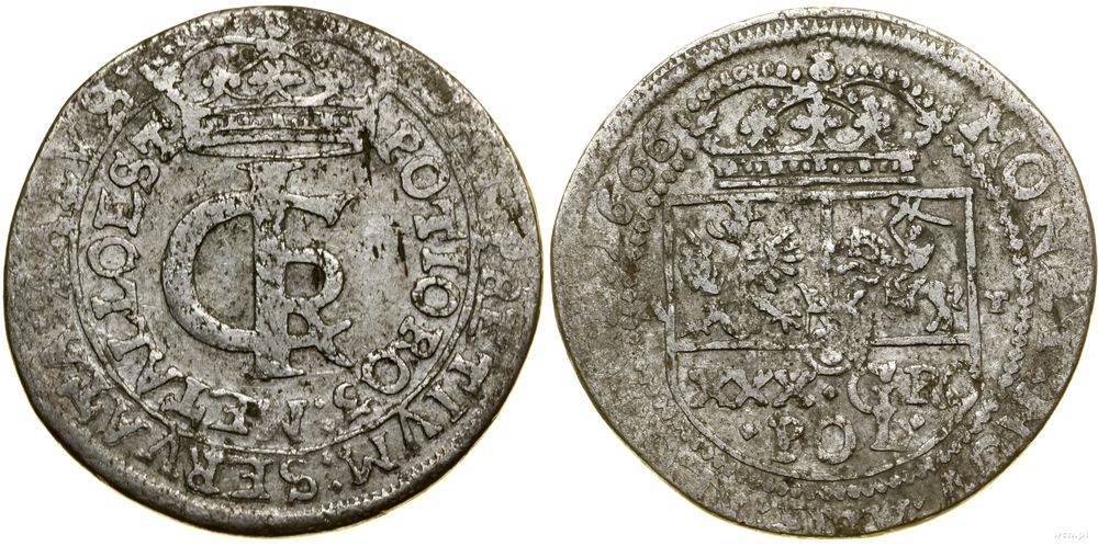 Polska, tymf (złotówka), 1666 AT
