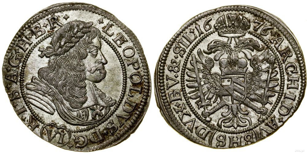 Śląsk, 6 krajcarów, 1676 SHS