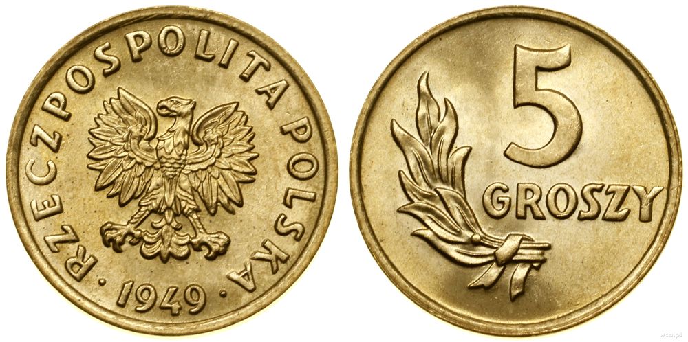 Polska, 5 groszy, 1949