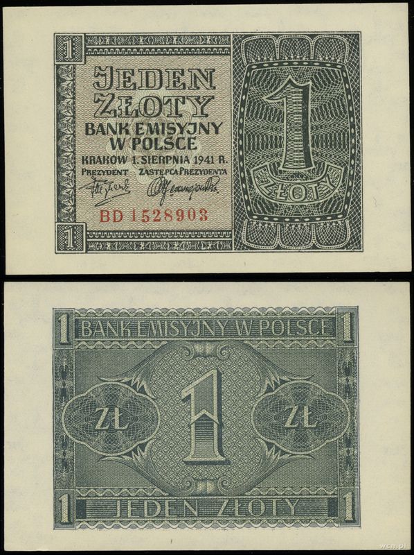 Polska, 1 złoty, 1.08.1941