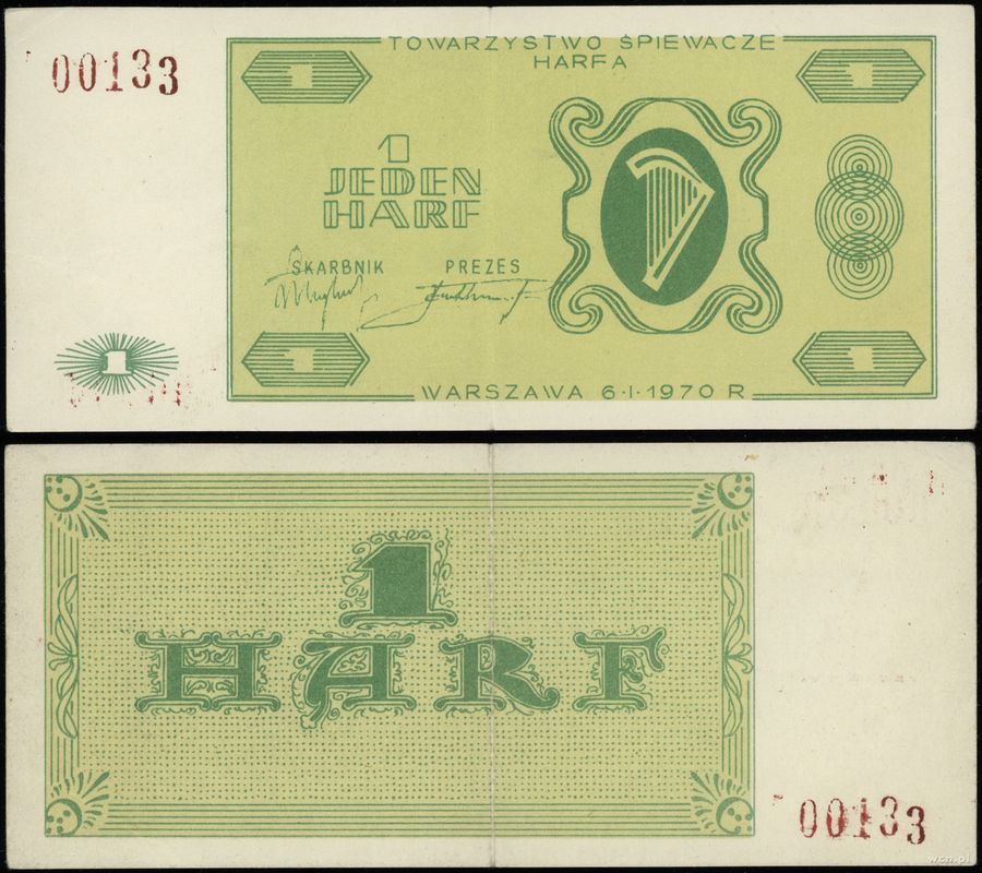 Polska, 1 harf – Towarzytwa Śpiewaczego HARFA, 6.01.1970