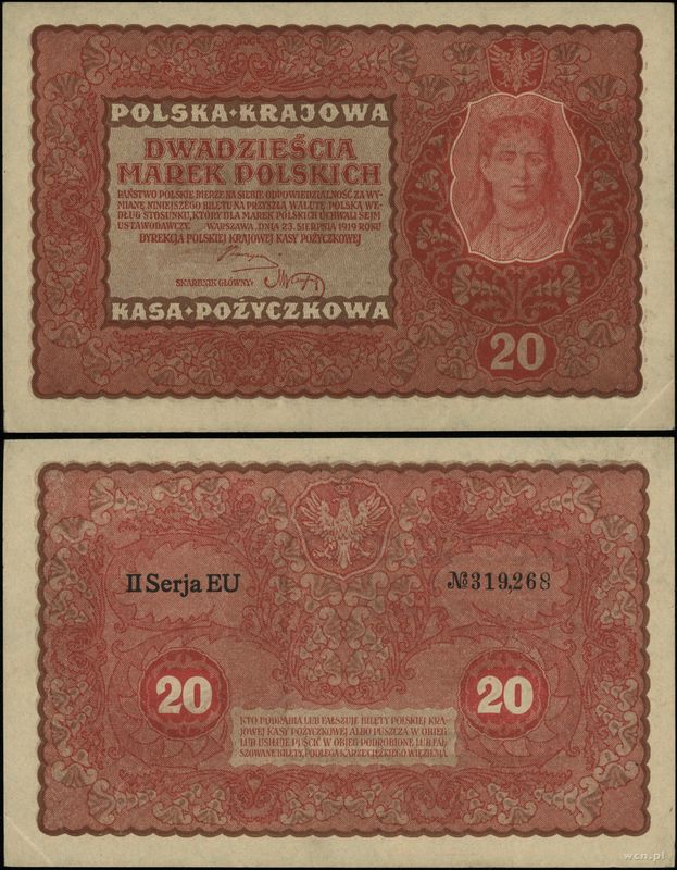 Polska, 20 marek polskich, 23.08.1919