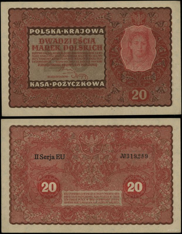 Polska, 20 marek polskich, 23.08.1919