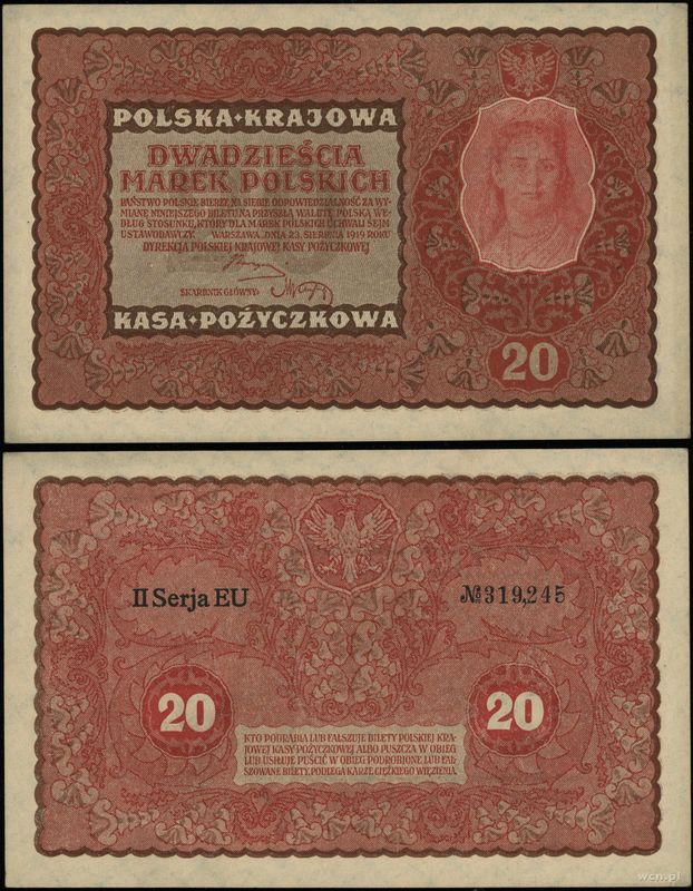 Polska, 20 marek polskich, 23.08.1919