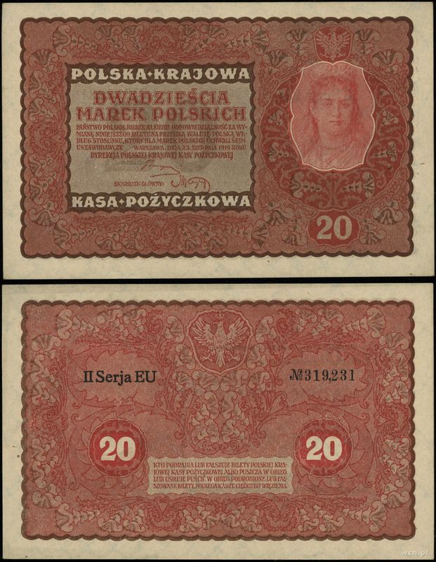 Polska, 20 marek polskich, 23.08.1919