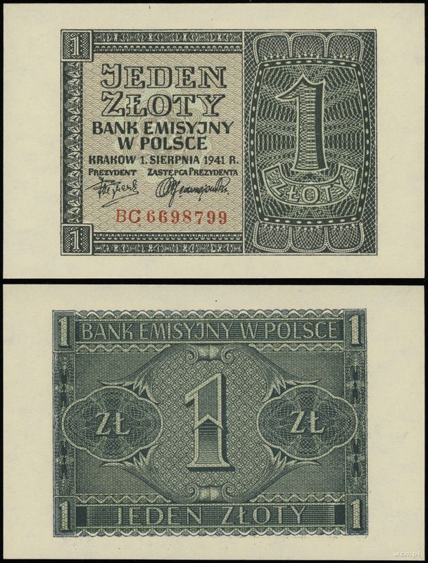 Polska, 1 złoty, 1.08.1941