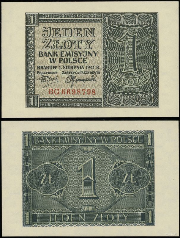 Polska, 1 złoty, 1.08.1941