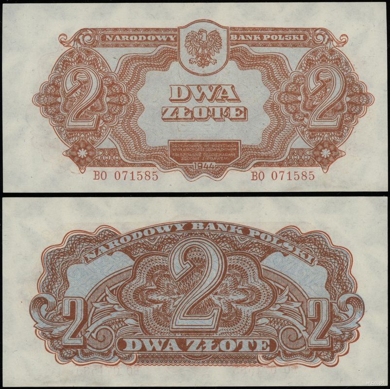Polska, 2 złote, 1944