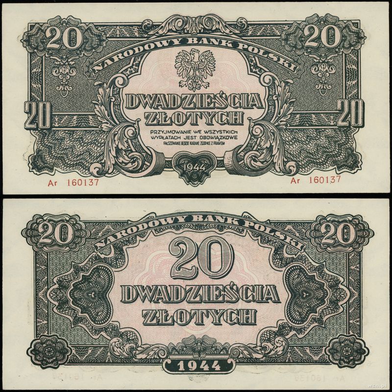 Polska, 20 złotych, 1944