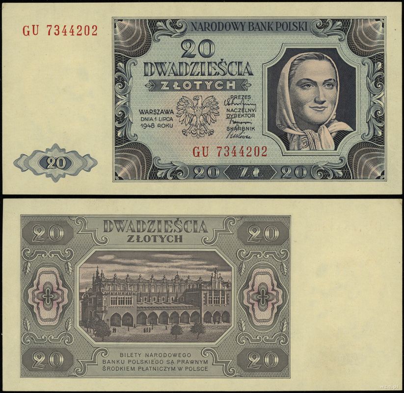 Polska, 20 złotych, 1.07.1948