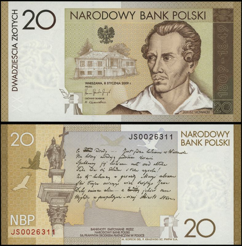 Polska, 20 złotych, 8.01.2009