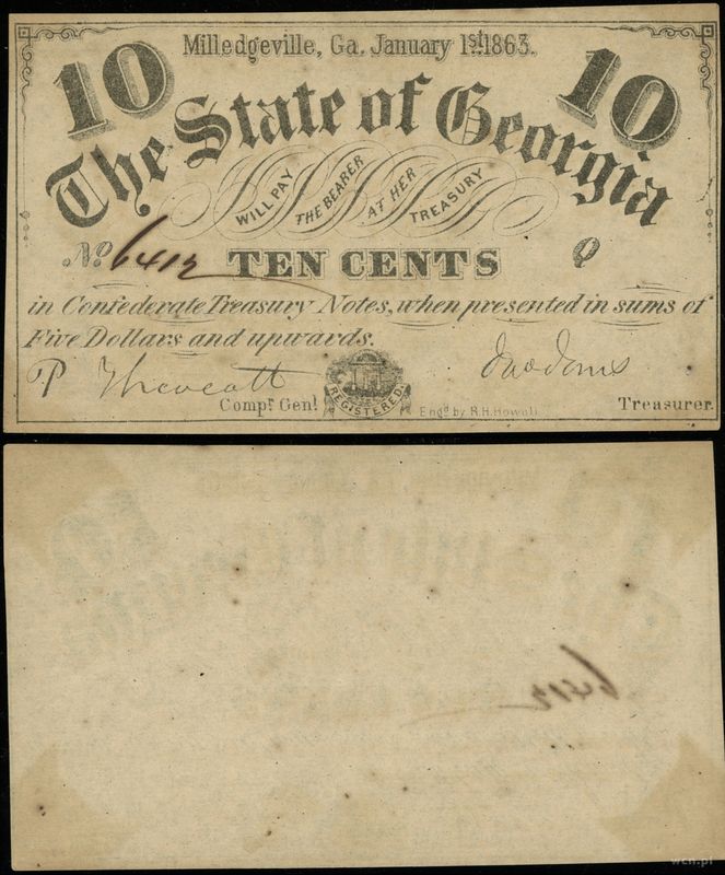 Stany Zjednoczone Ameryki (USA), 10 centów, 1.01.1863