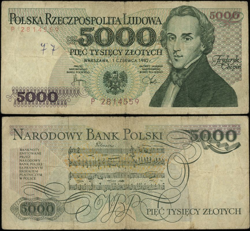 Polska, 5.000 złotych, 1.06.1982