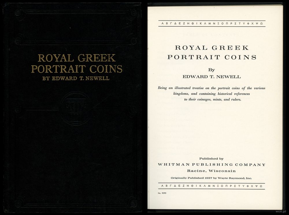 wydawnictwa zagraniczne, Newell Edward T. – Royal Greek Portrait Coins, Racine 1937
