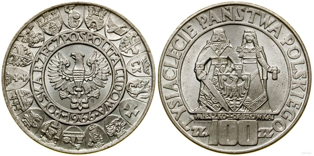 Polska, 100 złotych, 1966